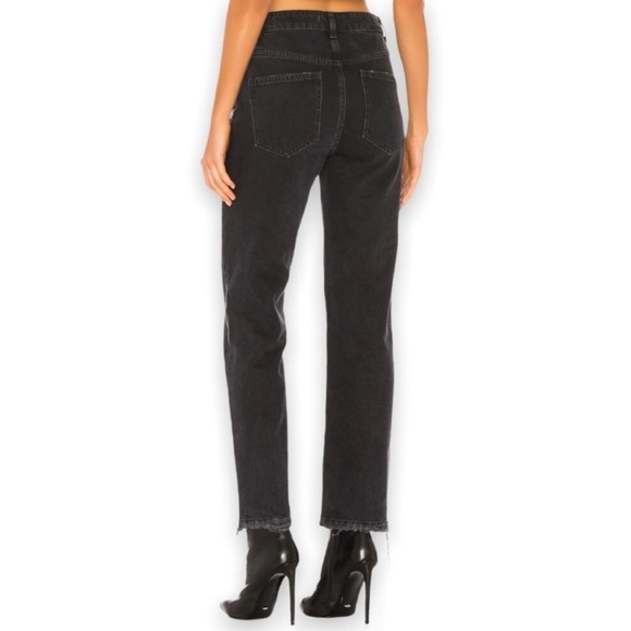 We The Free People Dakota Straight Leg Jeans Sz 25 High Rise Vintage Black Denim - Picture 3 of 14